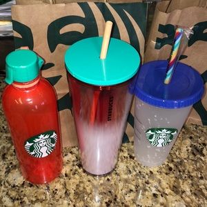 Starbucks🍉tumbler, water bottle and confetti cup